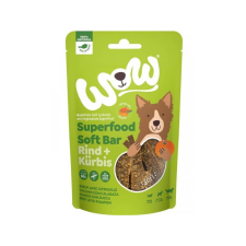 WOW WOW Dog Superfood Soft Bar Snack jutalomfalat marha & sütőtök 150g jutalomfalat kutyáknak