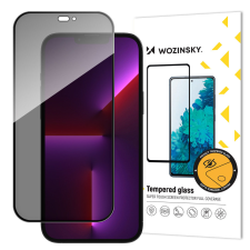Wozinsky adatvédelmi üveg kémelhárító szűrővel iPhone 15 Pro - fekete fólia mobiltelefon kellék