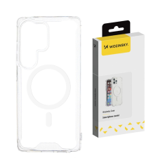 Wozinsky átlátszó, MagSafe saroktok Samsung Galaxy S25+-hoz, átlátszó tok és táska