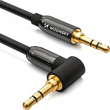 Wozinsky AUX Kábel Szögletes - Apa-Apa, Mini Jack Kábel 1.5m Fekete (5907769307423) kábel és adapter
