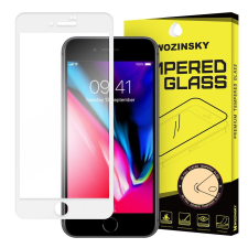 Wozinsky edzett üveg FullGlue Super Tough képernyővédő fólia Teljes Képernyős kerettel tok barát iPhone 8/7 fehér kijelzőfólia üvegfólia tempered glass mobiltelefon kellék