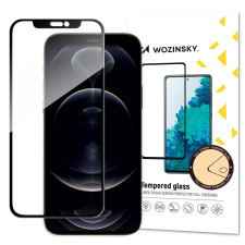 Wozinsky edzett üveg teljes felületen ragasztós szuper kemény képernyővédő teljes fedett keretes tokbarát iPhone 13 Pro / iPhone 13 fekete mobiltelefon kellék