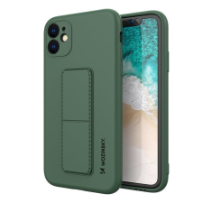 Wozinsky Kickstand rugalmas szilikon tok kitámasztóval Samsung Galaxy A22 4G sötétzöld tok és táska