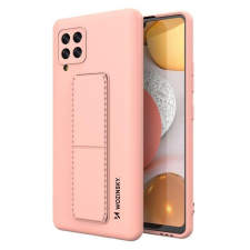 Wozinsky kitámasztható tok Flexible Silicone telefontok Samsung Galaxy A42 5G Rózsaszín tok és táska