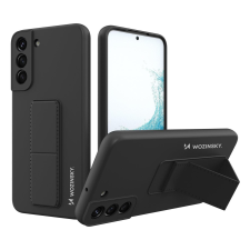 Wozinsky kitámasztható tok Rugalmas szilikon állvány Samsung Galaxy S22 + (S22 Plus) Fekete tok és táska