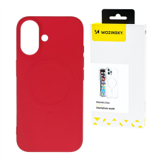 Wozinsky Liquid Silicone MagSafe-kompatibilis tok Samsung Galaxy S25 - piros tok és táska