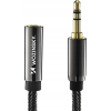 Wozinsky Mini Jack Hosszabbítókábel - Apa-anya, AUX Hosszabbító 3 m, Fekete (5907769307393)
