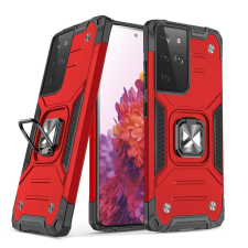 Wozinsky Ring Armor kemény hibrid tok + mágneses tartó Samsung Galaxy S22 Ultra piros tok és táska