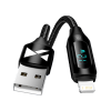 Wozinsky USB-A kábel - Lightning Wozinsky WUALC1 LED kijelző 2.4A 1m - Fekete