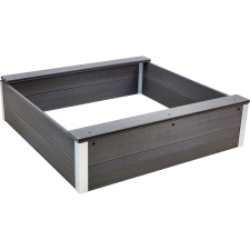 WPC homokozó szürke 110 cm x 110 cm x 32 cm homokozójáték
