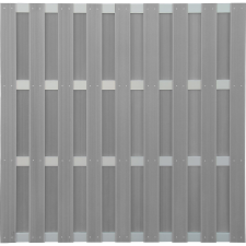  WPC kerítés világosszürke alumínium elemekkel 180 cm x 180 cm kerti bútor