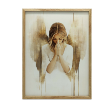 Wspólnota z Niebem, 40x50 cm, rama aluminiowa złota, papier matowy 230 gsm grafika, keretezett kép