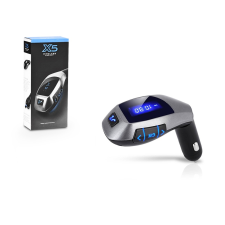 X5 FM-transmitter - Bluetooth + USB + memóriakártya olvasó - fekete/ezüst memóriakártya