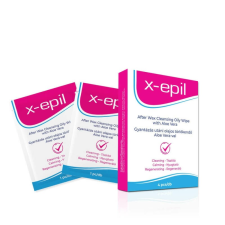  X-Epil - Gyantázás utáni olajos törlőkendő (4db) - Aloe Vera intim higiénia