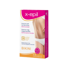 X-EPIL - használatra kész prémium gélgyantacsík 12db - bikini/hónalj szőrtelenítés