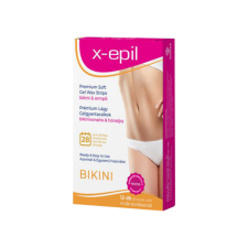 X-EPIL Használatra kész prémium gélgyantacsíkok bikini-hónalj - 12db +2db törlőkendő szőrtelenítés