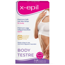 X-EPIL Prémium lágy gélgyantacsíkok érzékeny bőrre testre (12 db) szőrtelenítés