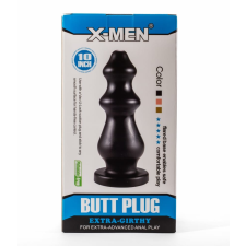 X-Men 10" Extra Girthy Butt Plug - letapasztható anál dildó - 24 cm (fekete) műpénisz, dildó