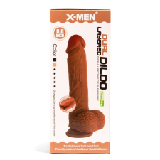 X-MEN 8.8 Inch Dual Layered Dildo Brown műpénisz, dildó