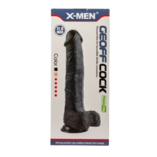 X-Men Geoff 11.9" Cock - letapasztható, herés, élethű dildó - 30 cm (fekete) műpénisz, dildó