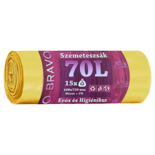 X-Té Bravo szemeteszsák sárga 70L 60x75cm - Erős, higiénikus - 15db tisztító- és takarítószer, higiénia