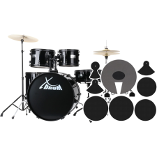 Xdrum Rookie 22" Fusion Dobfelszerelés Fekete Plus Csillapító Szett dob és ütőshangszer