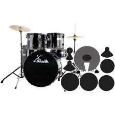 Xdrum Rookie 22" Standard Dob Fekete Plusz Csillapító Szett dob és ütőshangszer