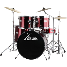 Xdrum Semi 20" Stúdió Dobszett Lipstick Red Boom Stand + Crash Cintányérral Együtt dob és ütőshangszer