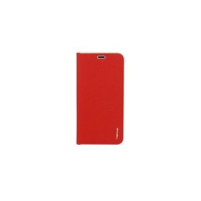Xiaomi Mi 8 Lite, Book Vennus Carbon oldalra nyíló flip tok, piros tok és táska