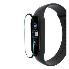 Xiaomi Mi Band 5, Okosóra flexibilis üvegfólia, Full cover, 1db, Fekete okosóra kellék