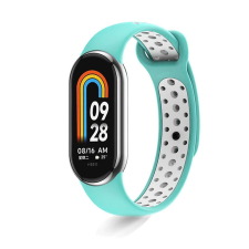Xiaomi Mi Band 8 okoskarkötő dupla sport pótszíj - Menta-fehér okosóra kellék