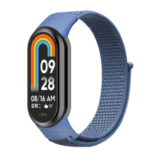 Xiaomi Mi Smart Band 8, textíl pótszíj, nylon, tépőzáras, állítható, légáteresztő, kék okosóra kellék