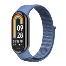  Xiaomi Mi Smart Band 8, textíl pótszíj, nylon, tépőzáras, állítható, légáteresztő, kék okosóra kellék