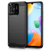  Xiaomi Poco C40 Telefontok - Carbon Fiber fekete szilikon tok
