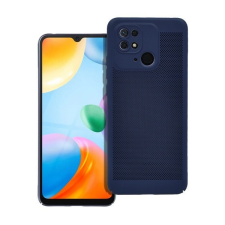 Xiaomi Redmi 10C, Műanyag hátlap védőtok, légáteresztő, lyukacsos minta, Breezy, sötétkék tok és táska