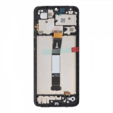 Xiaomi Redmi 12C LCD kijelző érintőplexivel és előlapkerettel, fekete mobiltelefon, tablet alkatrész
