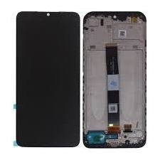 Xiaomi Redmi 9A fekete gyári LCD + érintőpanel kerettel mobiltelefon, tablet alkatrész