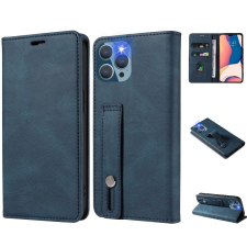 Xiaomi Redmi K60E, Oldalra nyíló tok, stand, kártyatartóval, kézpánttal, Wooze Business Plus, kék tok és táska
