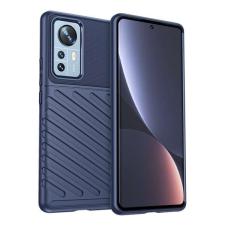 Xiaomi Szilikon telefonvédő (közepesen ütésálló, csíkos, dombor minta) SÖTÉTKÉK Xiaomi 12 Pro tok és táska