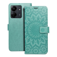 Xiaomi Telefontok Xiaomi Poco C65 - MEZZO mandala mintás zöld mágneses szilikon keretes könyvtok tok és táska