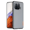 Xiaomi Xiaomi Mi 11 Pro, Műanyag hátlap védőtok + szilikon keret, fényvisszaverő szövet hátlap, rács minta, Dux Ducis Fino, kék