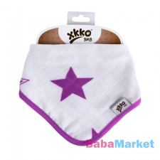 Xkko bambusz nyálkendő patentos - lila csillagok BMBBND035 törlőkendő