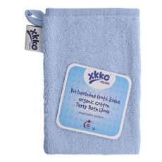 Xkko BIO pamut frottír mosdókesztyű Organic - Baby Blue