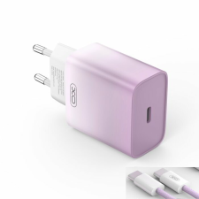 XO CE18 USB-C Hálózati töltő + USB-C/USB-C kábel - Lila (30W) (CE18 USB-C-USB-C LILA) mobiltelefon kellék