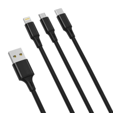 XO NB173 USB-A - Lightning / USB C / Micro kábel fekete 1.2m (NB173) kábel és adapter