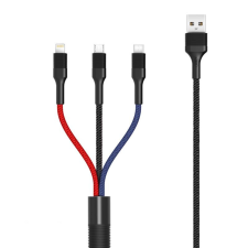 XO -NB54 3in1 adatkábel micro USB + iPhone 8pin + Type-C csatlakozóval 3A mobiltelefon kellék