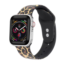 xPRO Apple watch 42/44mm nyomtatott szilikon szíj leopárd mintás (124524) (XP124524) okosóra kellék