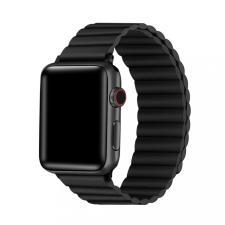 xPRO Apple Watch mágneses szilikon szíj fekete 42mm / 44mm / 45mm / 49mm okosóra kellék
