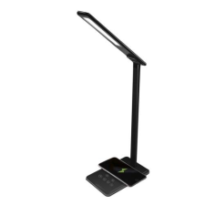 xPRO tector Fényhőmérséklet szabályzós asztali lámpa vezetéknélküli telefontöltővel 5W, FEKETE (54LED) mobiltelefon kellék