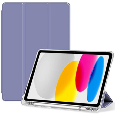 Xprotector Apple iPad 10.9 (2022), mappa tok, Apple Pencil tartóval, átlátszó szilikon hátlap, Smart Case, Xprotector Smart Book Flip, leander-szürke tablet tok